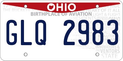OH license plate GLQ2983