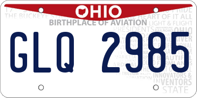 OH license plate GLQ2985