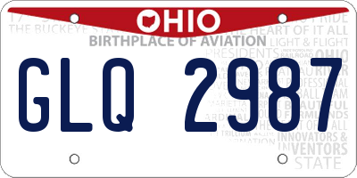 OH license plate GLQ2987