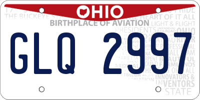 OH license plate GLQ2997