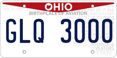 OH license plate GLQ3000