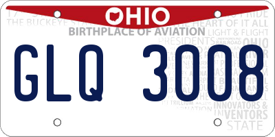 OH license plate GLQ3008