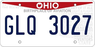 OH license plate GLQ3027