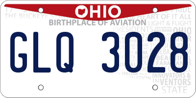 OH license plate GLQ3028