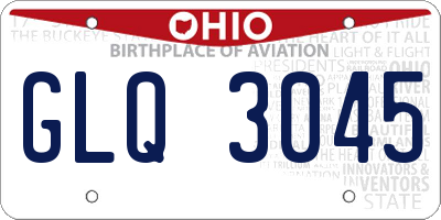 OH license plate GLQ3045