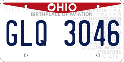 OH license plate GLQ3046