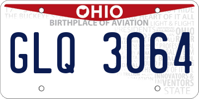 OH license plate GLQ3064