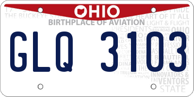 OH license plate GLQ3103