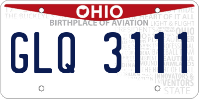 OH license plate GLQ3111