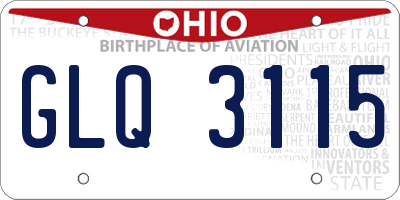 OH license plate GLQ3115