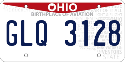 OH license plate GLQ3128
