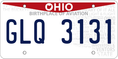 OH license plate GLQ3131
