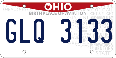 OH license plate GLQ3133