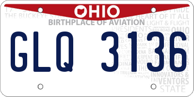 OH license plate GLQ3136