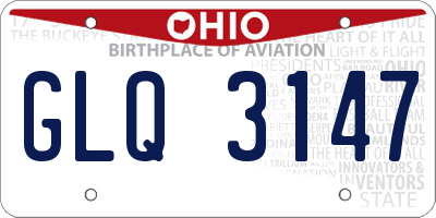 OH license plate GLQ3147