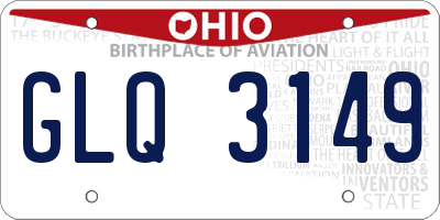OH license plate GLQ3149
