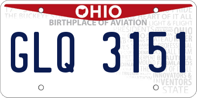 OH license plate GLQ3151