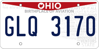 OH license plate GLQ3170