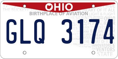 OH license plate GLQ3174