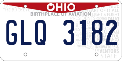 OH license plate GLQ3182