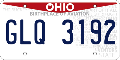 OH license plate GLQ3192
