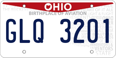 OH license plate GLQ3201