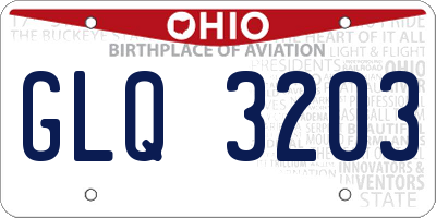 OH license plate GLQ3203