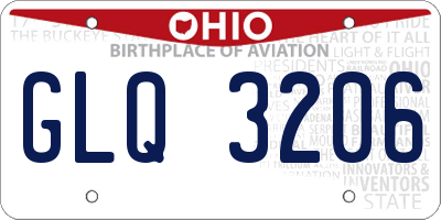 OH license plate GLQ3206
