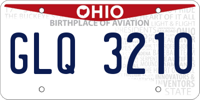 OH license plate GLQ3210