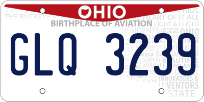 OH license plate GLQ3239