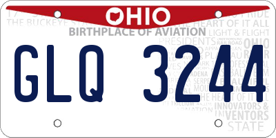 OH license plate GLQ3244