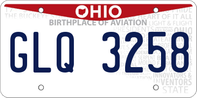 OH license plate GLQ3258