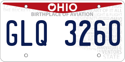 OH license plate GLQ3260