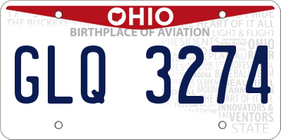 OH license plate GLQ3274