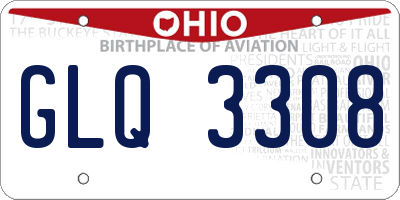 OH license plate GLQ3308