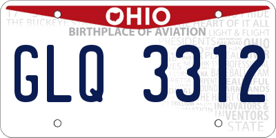 OH license plate GLQ3312