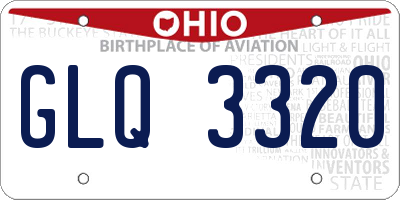 OH license plate GLQ3320