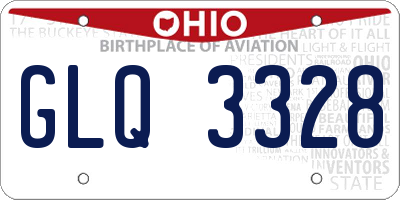 OH license plate GLQ3328