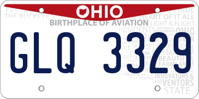 OH license plate GLQ3329