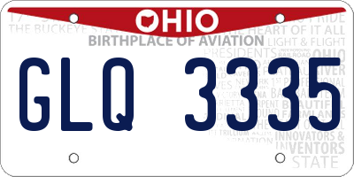 OH license plate GLQ3335