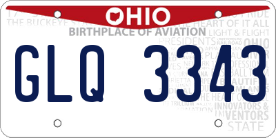 OH license plate GLQ3343