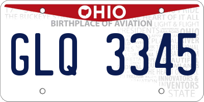 OH license plate GLQ3345