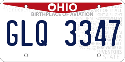 OH license plate GLQ3347