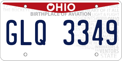 OH license plate GLQ3349