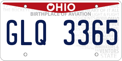 OH license plate GLQ3365