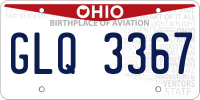 OH license plate GLQ3367