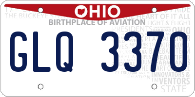 OH license plate GLQ3370