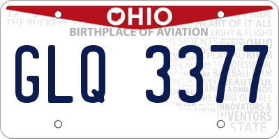 OH license plate GLQ3377