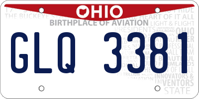 OH license plate GLQ3381