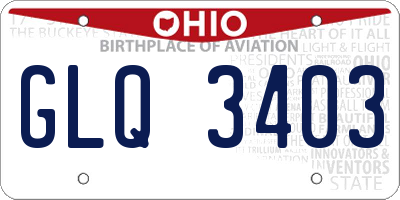 OH license plate GLQ3403